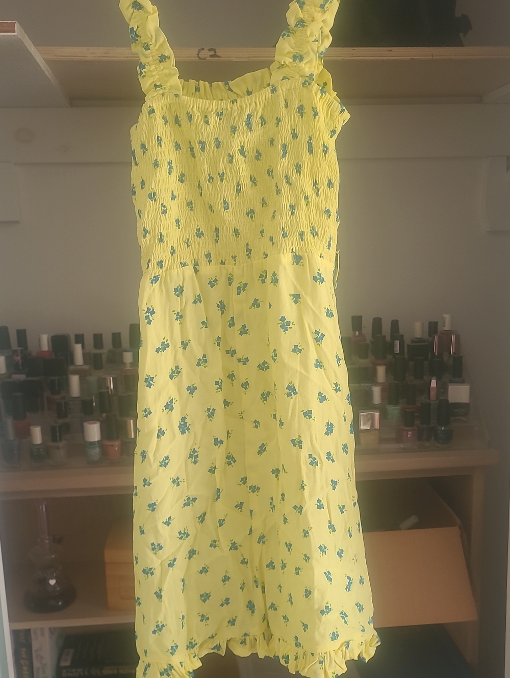 Faithfull Yellow Floral Mini Dress M NWOT - Picture 2 of 5